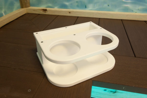 white double cup holder, white yeti cup holder, boat cup holder